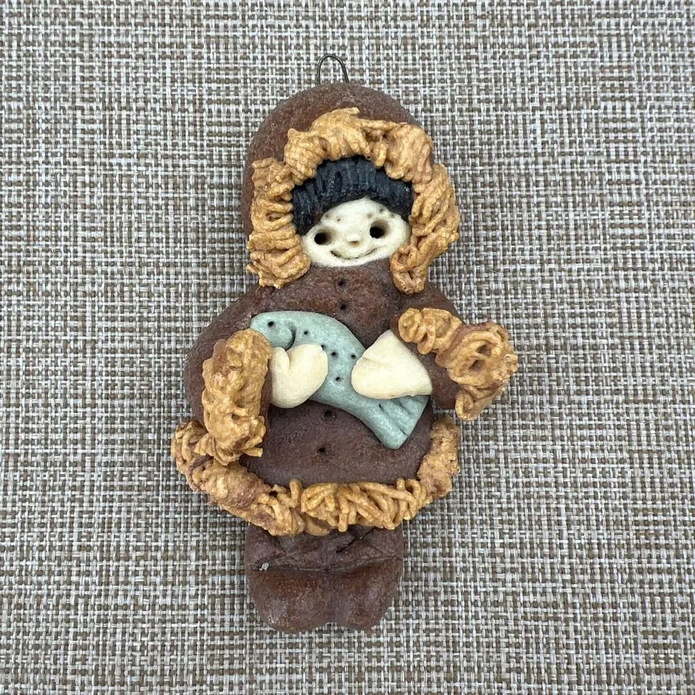 Vintage Salt dough Christmas Ornaments Lot Of 4 Santa Hawaii Bear 4”